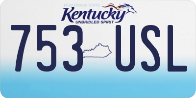 KY license plate 753USL
