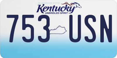 KY license plate 753USN