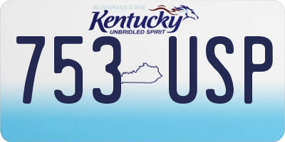 KY license plate 753USP