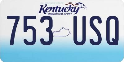 KY license plate 753USQ