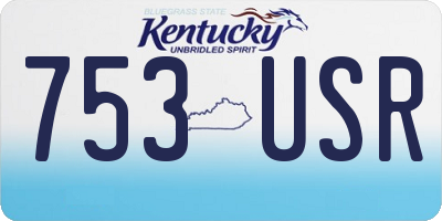 KY license plate 753USR