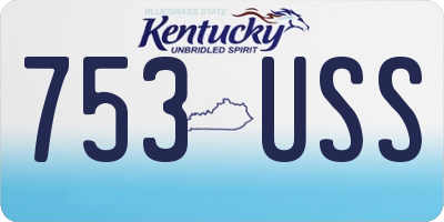 KY license plate 753USS