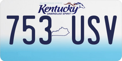 KY license plate 753USV