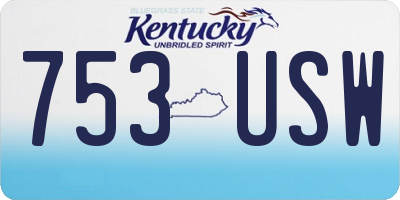 KY license plate 753USW