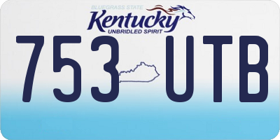 KY license plate 753UTB