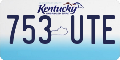 KY license plate 753UTE