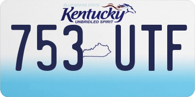 KY license plate 753UTF