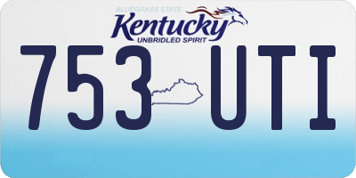 KY license plate 753UTI