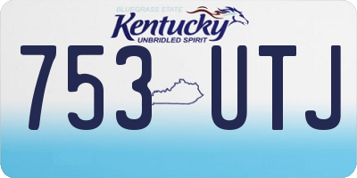 KY license plate 753UTJ