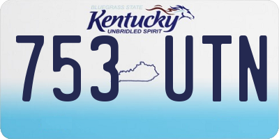 KY license plate 753UTN