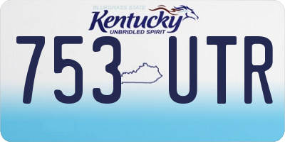 KY license plate 753UTR