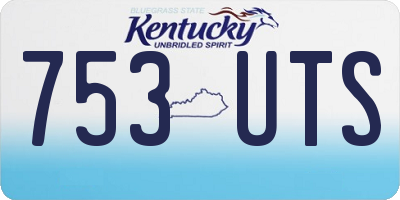 KY license plate 753UTS