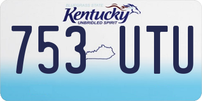 KY license plate 753UTU