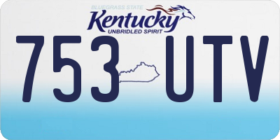KY license plate 753UTV