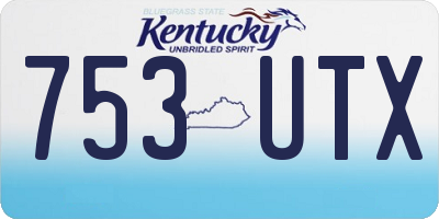 KY license plate 753UTX