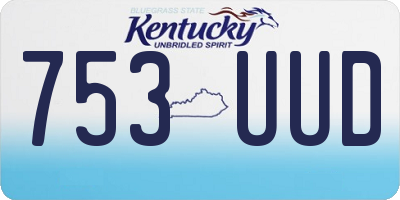 KY license plate 753UUD