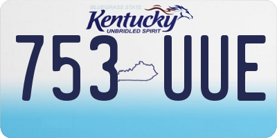 KY license plate 753UUE