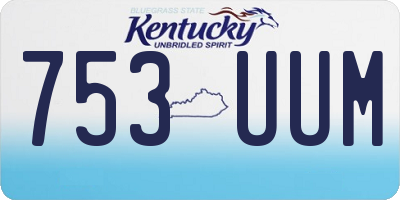 KY license plate 753UUM