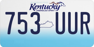 KY license plate 753UUR