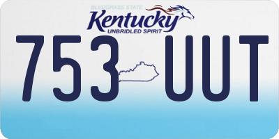 KY license plate 753UUT