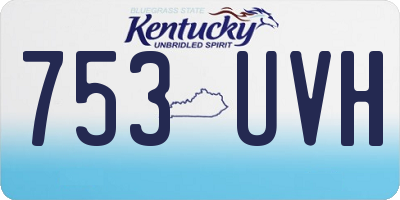 KY license plate 753UVH