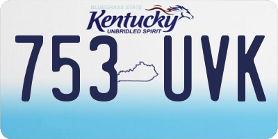 KY license plate 753UVK