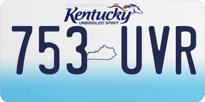 KY license plate 753UVR