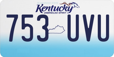 KY license plate 753UVU
