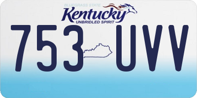 KY license plate 753UVV