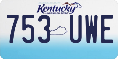 KY license plate 753UWE