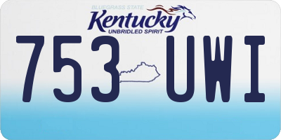 KY license plate 753UWI