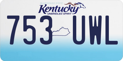 KY license plate 753UWL