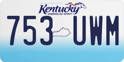 KY license plate 753UWM