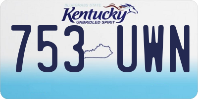 KY license plate 753UWN