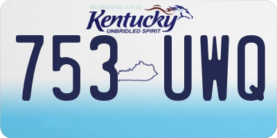 KY license plate 753UWQ