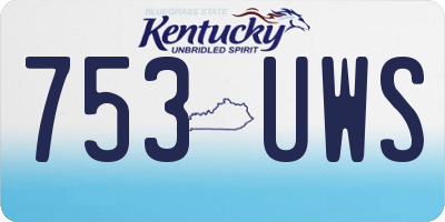 KY license plate 753UWS