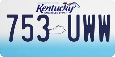 KY license plate 753UWW