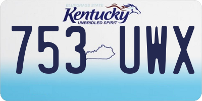 KY license plate 753UWX
