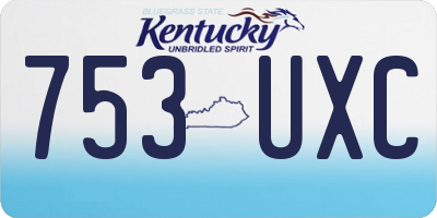 KY license plate 753UXC