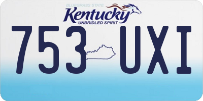 KY license plate 753UXI