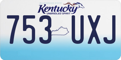KY license plate 753UXJ