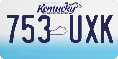 KY license plate 753UXK
