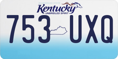 KY license plate 753UXQ