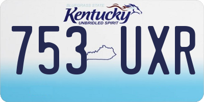 KY license plate 753UXR