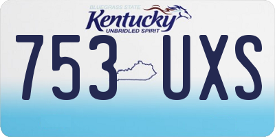 KY license plate 753UXS