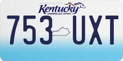 KY license plate 753UXT