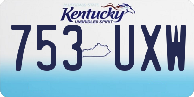 KY license plate 753UXW
