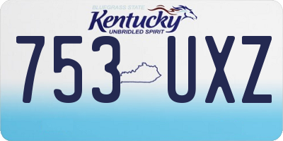 KY license plate 753UXZ