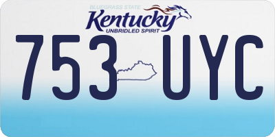 KY license plate 753UYC