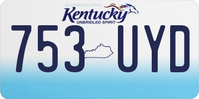 KY license plate 753UYD